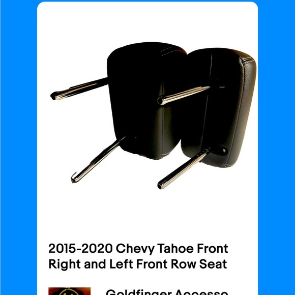 2015-2020 Chevy Tahoe Front Right and Left Front Row Seat Headrest - Picture 1 of 3